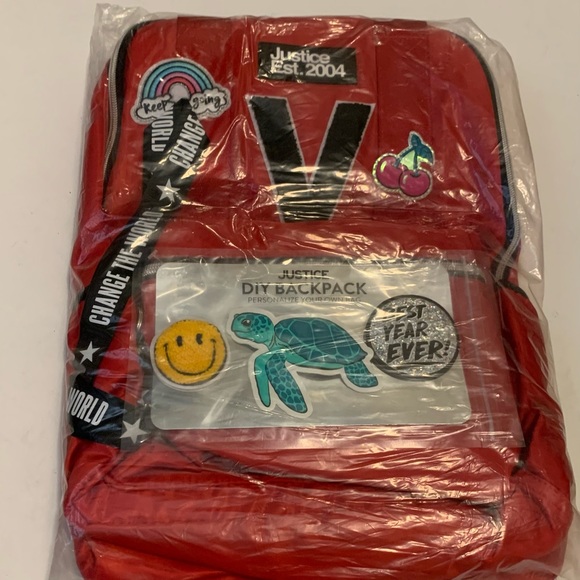 Justice Bookbag- initial V -NWT